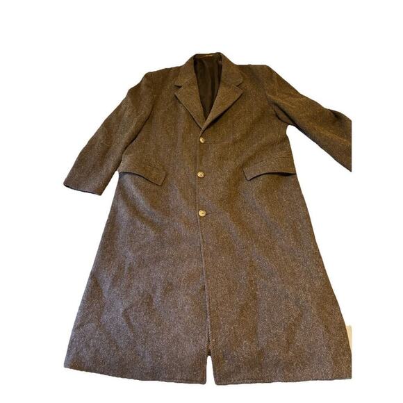 London Fog Overcoat Mens 46 Long Wool Trench Single Breasted Business - Picture 1 of 6